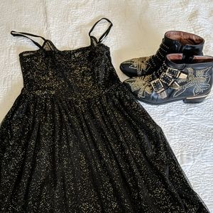 Blackshear dress with gold shimmers